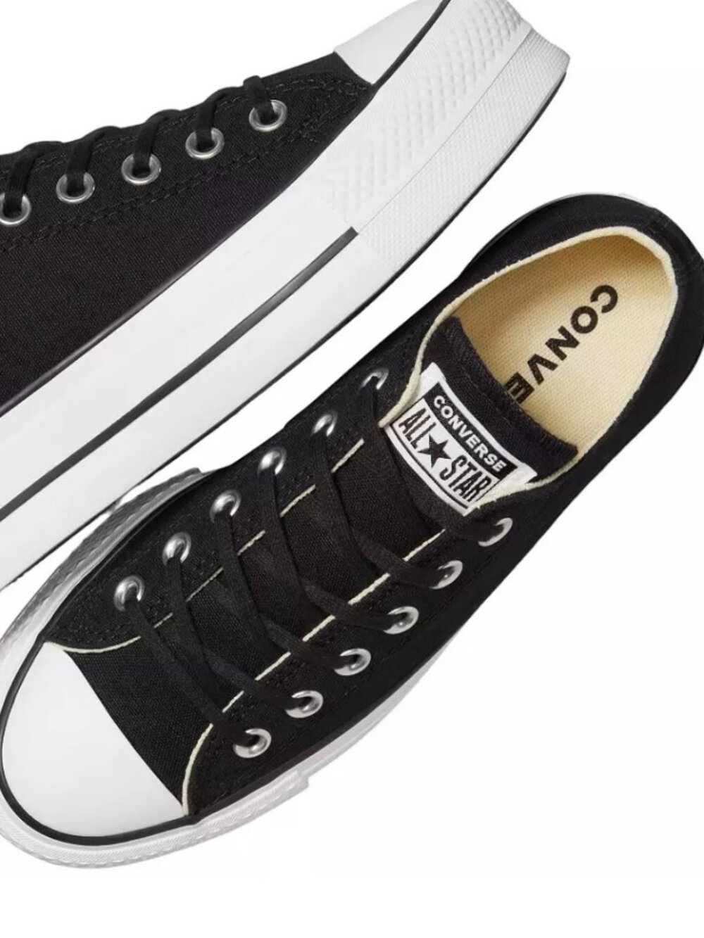 Converse Chuck Taylor All Star Lift Platform Low Top Shoes. Black. Size 9